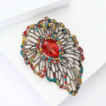 Openwork Teardrop Brooch with Large Center Crystal view 3