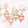 Rhinestone Bikini Keychain Gold Clasp Pink Purple Blue Red view 2