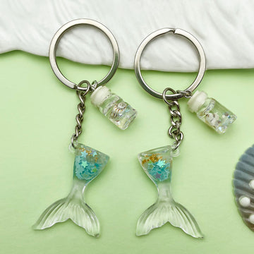 Starfish, Shell and Mermaid Charm Keychains Featuring Flower Across 29 Pictured Variations