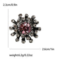 Crystal Flower Long Pin Brooch With Pearl End for Jackets Scarves and Lapels view 6