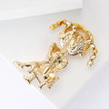 Enamel Girl on Chair Brooch With Pink Dress And Gold Tone Hair view 3