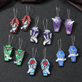 Silver Tone Coffin Printed Acrylic Hook Earrings in Six Designs view 1