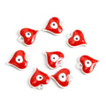 Double Sided Heart Evil Eye Charms in Eight Enamel Colors view 6