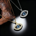 Rhinestone Evil Eye Pendant Necklaces Gold Silver Four Styles view 2