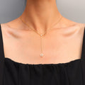Y-Drop Triangle Star Pendant Necklace Gold and Rose Gold view 7