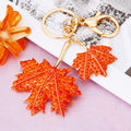 Full Crystal Maple Leaf Keychains with Braided Fortune and Clasp Free Loops view 6