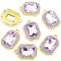 Rectangular Crystal Halo Charm Collection for Jewelry Making view 10