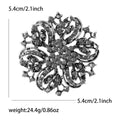 Crystal Round Floral Brooch In 3 Styles With Polished Metal Details view 6
