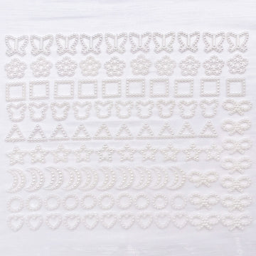 Ten-Shape Ivory Faux Pearl Open-Frame Cabochon Component Collection