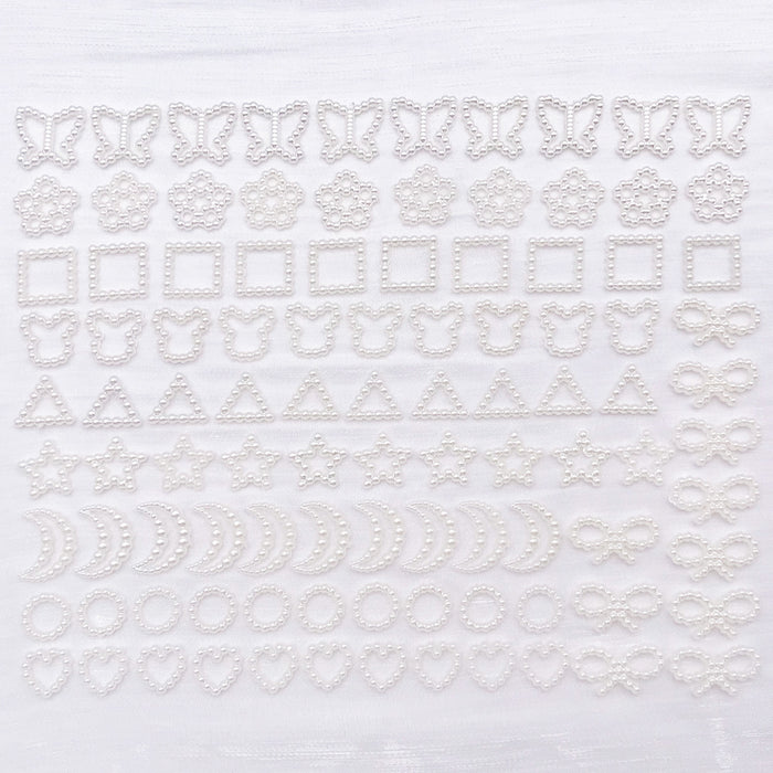 Ten-Shape Ivory Faux Pearl Open-Frame Cabochon Component Collection