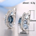 Mixed-Stone Cluster Hinged Earrings In Purple-Pink Or Blue view 5