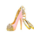 Jeweled Shoe and Handbag Plush Pom Pom Keychains With Wrist Strap Components view 5