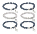 Black Or White Beaded Bracelet With Silver-Tone Metal Cross Charm view 6