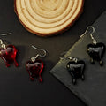 Dripping Anatomical Heart Drop Earrings in Six Color and Hook Finishes view 3