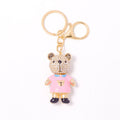 Rhinestone Bear Keychain Enamel Shirt Gold Clasp Three Colors view 5