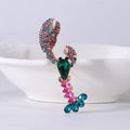 Multicolor Rhinestone Lobster Brooch Pink Blue Green Teal view 6