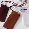 Leather Glasses Case Neck Pouches Long Cord 3 Colors view 5