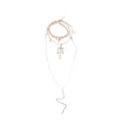Pearl and Crystal Cross Layered Statement Necklace view 5