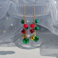 Christmas Bell Bead and Chain Tassel Hook Earrings view 7