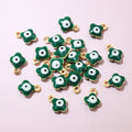 Colorful Enamel Flower Eye Charms in Nine Pictured Options view 9