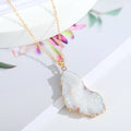 Gold Tone Irregular Druzy Geode Pendant Necklaces in Eleven Designs view 7