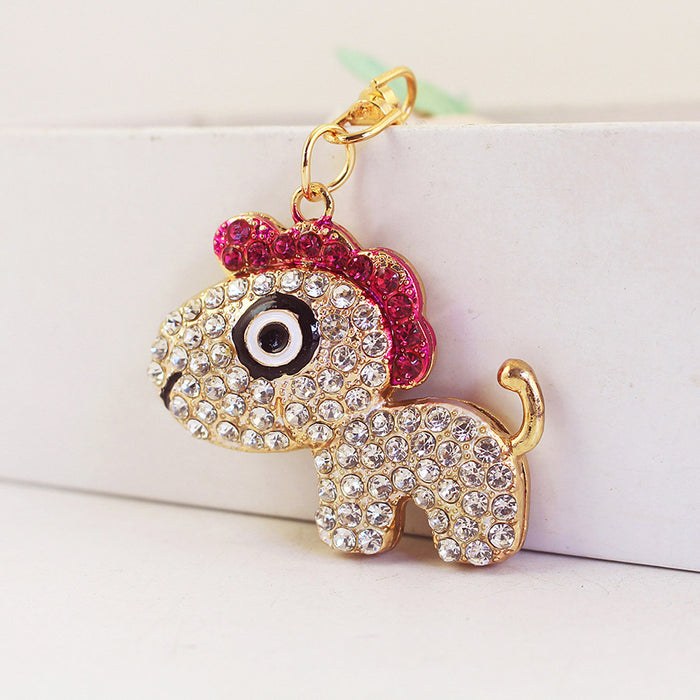 Colorful Rhinestone Little Monster Zinc Alloy Keychain Bag Charm