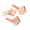 Square Leverback Earring Bezel Trays in Eight Finishes view 12