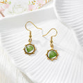Gold Tone Sunburst Pressed Flower Drop Earrings in Seven Designs view 7