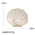 Pearl Shell Brooch in Ivory Black and Pale Blue Jacket and Scarf Accessory view 5
