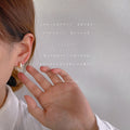 Gold Tone Straight Bar And Clear Stone Circle Drop Stud Earrings view 2