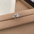 Gold Disc Open Ring And Silver Pearl Crystal Multi Band view 7