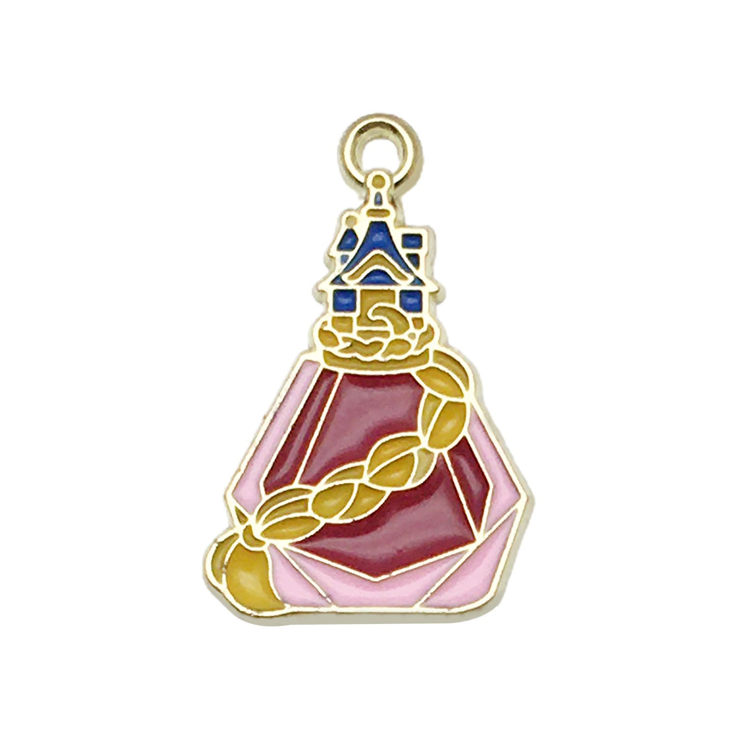 Zinc Alloy Crown Magic Bottle Rose Perfume Bottle Charm Pendant for DIY Jewelry Making