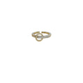 Gold Open Adjustable Ring Crystal Band Sliding Circle view 5