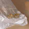 Gold Tone Double Row Clear Stone Huggie Hoop Earrings For Women view 4