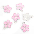 Enamel-Look Gold Silver Cherry Blossom Alloy Charms in 12 Styles view 9