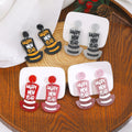 Festive Greeting Top Hat Glitter Acrylic Dangle Stud Earrings view 1