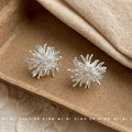 Radial Dandelion Firework Stud Earrings In Gold And Silver Tone view 3