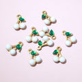 Tiny Double Cherry Charms in Seven Color Combinations view 12