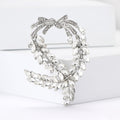 Crossed Wheat Bow Brooch Clear Marquise Silver or Gold view 4