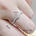 Silver Tone Wavy Chevron Pave Clear Stone Band Ring Sizes 6-10 view 4
