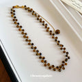 Brown Tiger Eye Style Beaded Pendant Necklace Jewelry Design view 2