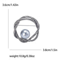 Twisted Circle Brooch With Faux Pearl Accent for Jackets Scarves and Lapels view 5