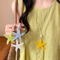 Colorful Starfish Pendant Adjustable Long Cord Necklaces view 3