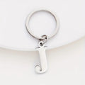 Stainless Steel Alphabet Letter Keychain With Polished Silver Initial Charm view 7