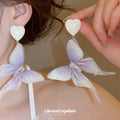 Iridescent Butterfly Drop Earrings in Two Styles Statement Jewelry view 3