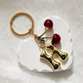 Gold Tone Cherry-Drop Bubble Letter Keychains from A to Z view 10