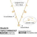 Gold Zircon Flower Teardrop Mariner Charm Necklace Bracelet view 6