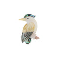 Silver Tone Bird Brooch With Iridescent Shell Wing view 4
