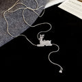 Silver Tone Crystal Reindeer Pendant Necklaces Pendant Jewelry view 6