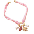 Shell Starfish Turtle And Pearl Charm Necklace In Gold Tone Metal view 5